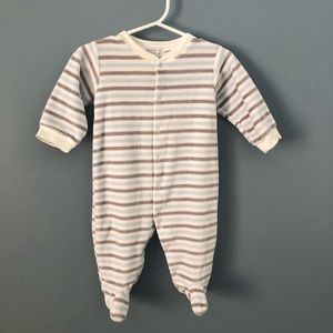 Kissy Kissy Striped Velour Footie